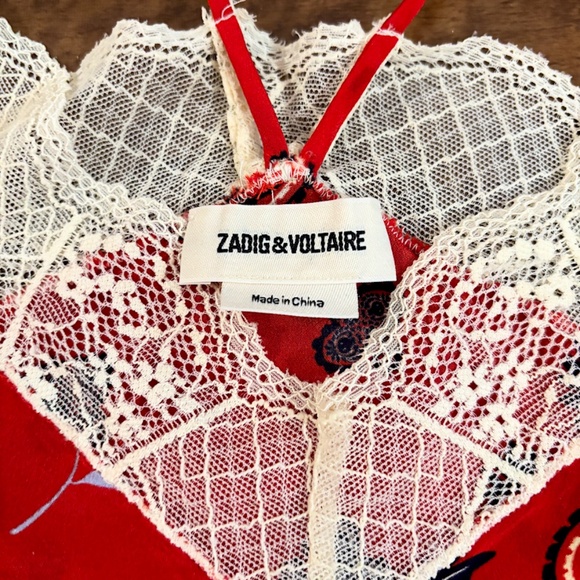 Zadig & Voltaire Christy Daisy Silk Cami - size X-Small (EUC) - Picture 7 of 9